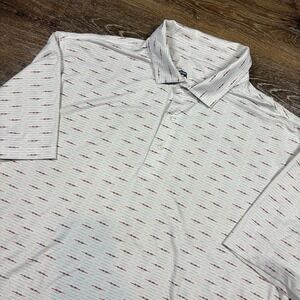 Onward Reserve Shirt Men's‎ L White Performance Golf Polo Pattern Casual Travel